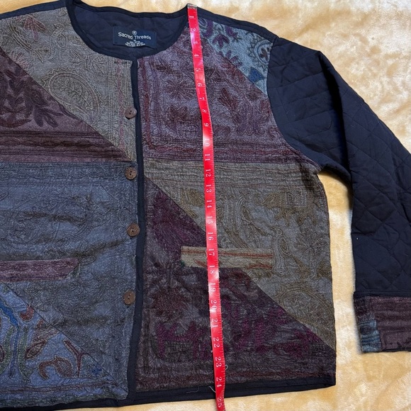 Vintage Sacred Threads Embroidered Button Down Blazer XL 100% Cotton - Picture 12 of 12